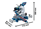 Máy cưa góc Bosch GCM 254 D có thể điều chỉnh góc cắt.