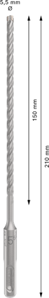 Mũi khoan búa PRO SDS plus-5X, 5,5 x 150 x 210 mm Mũi khoan búa PRO SDS plus-5X, 5,5 x 150 x 210 mm