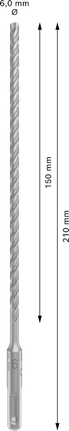 Mũi khoan búa PRO SDS plus-5X, 6 x 200 x 260 mm Mũi khoan búa PRO SDS plus-5X, 6 x 200 x 260 mm