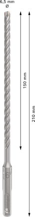 Mũi khoan búa PRO SDS plus-5X, 6,5 x 150 x 210 mm Mũi khoan búa PRO SDS plus-5X, 6,5 x 150 x 210 mm