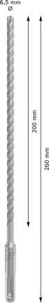 Mũi khoan búa PRO SDS plus-5X, 6,5 x 200 x 260 mm Mũi khoan búa PRO SDS plus-5X, 6,5 x 200 x 260 mm