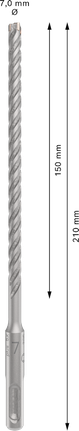 Mũi khoan búa PRO SDS plus-5X, 7 x 150 x 210 mm Mũi khoan búa PRO SDS plus-5X, 7 x 150 x 210 mm
