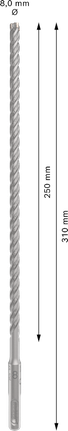 Mũi khoan búa PRO SDS plus-5X, 8 x 250 x 310 mm Mũi khoan búa PRO SDS plus-5X, 8 x 250 x 310 mm
