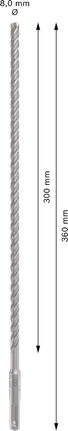 Mũi khoan búa PRO SDS plus-5X, 8 x 300 x 360 mm Mũi khoan búa PRO SDS plus-5X, 8 x 300 x 360 mm