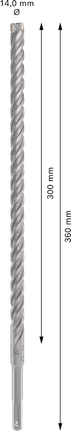 Mũi khoan búa PRO SDS plus-5X, 14 x 300 x 360 mm Mũi khoan búa PRO SDS plus-5X, 14 x 300 x 360 mm