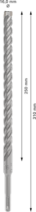 Mũi khoan búa PRO SDS plus-5X, 16 x 250 x 310 mm Mũi khoan búa PRO SDS plus-5X, 16 x 250 x 310 mm