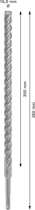 Mũi khoan búa PRO SDS plus-5X, 16 x 300 x 360 mm Mũi khoan búa PRO SDS plus-5X, 16 x 300 x 360 mm