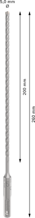 Mũi khoan búa PRO SDS plus-5X, 5 x 200 x 260 mm Mũi khoan búa PRO SDS plus-5X, 5 x 200 x 260 mm