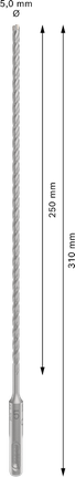 Mũi khoan búa PRO SDS plus-5X, 5 x 250 x 310 mm Mũi khoan búa PRO SDS plus-5X, 5 x 250 x 310 mm