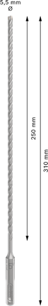 Mũi khoan búa PRO SDS plus-5X, 5,5 x 250 x 310 mm Mũi khoan búa PRO SDS plus-5X, 5,5 x 250 x 310 mm