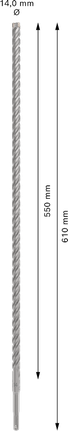 Mũi khoan búa PRO SDS plus-5X, 14 x 550 x 610 mm Mũi khoan búa PRO SDS plus-5X, 14 x 550 x 610 mm