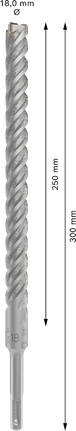 Mũi khoan búa PRO SDS plus-5X, 18 x 250 x 300 mm Mũi khoan búa PRO SDS plus-5X, 18 x 250 x 300 mm