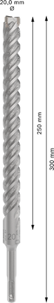 Mũi khoan búa PRO SDS plus-5X, 20 x 250 x 300 mm Mũi khoan búa PRO SDS plus-5X, 20 x 250 x 300 mm