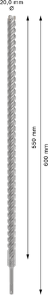 Mũi khoan búa PRO SDS plus-5X, 20 x 550 x 600 mm Mũi khoan búa PRO SDS plus-5X, 20 x 550 x 600 mm