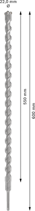 Mũi khoan búa PRO SDS plus-5X, 22 x 550 x 600 mm Mũi khoan búa PRO SDS plus-5X, 22 x 550 x 600 mm