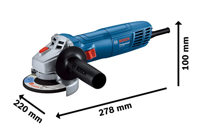 Máy mài góc Bosch GWS 700 có tay cầm bên hông tiện dụng.