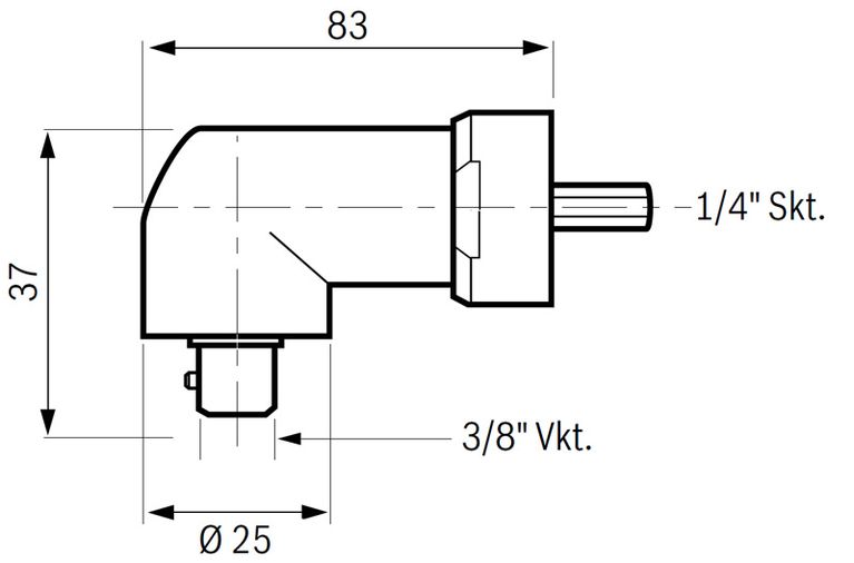 Đầu góc 3/8" - đầu vặn vuông