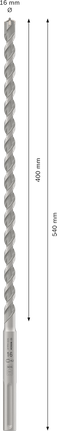 Mũi khoan búa PRO SDS max-4, 16 x 400 x 540 mm Mũi khoan búa PRO SDS max-4, 16 x 400 x 540 mm