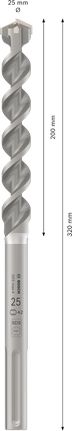 Mũi khoan búa PRO SDS max-4, 25 x 200 x 320 mm Mũi khoan búa PRO SDS max-4, 25 x 200 x 320 mm