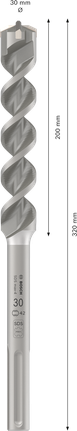 Mũi khoan búa PRO SDS max-4, 30 x 200 x 320 mm Mũi khoan búa PRO SDS max-4, 30 x 200 x 320 mm