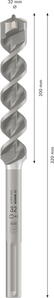 Mũi khoan búa PRO SDS max-4, 32 x 200 x 320 mm Mũi khoan búa PRO SDS max-4, 32 x 200 x 320 mm