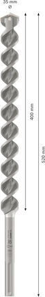 Mũi khoan búa PRO SDS max-4, 35 x 400 x 520 mm Mũi khoan búa PRO SDS max-4, 35 x 400 x 520 mm