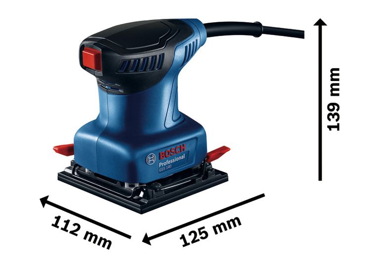Máy chà nhám quỹ đạo Bosch GSS 140 có thiết kế nhỏ gọn.