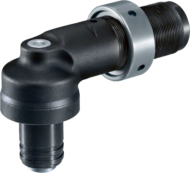 Đầu góc Bosch 12V với đầu kẹp thay đổi nhanh 1/4 inch.