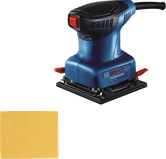 Máy chà nhám quỹ đạo Bosch GSS 140 có kèm giấy nhám.