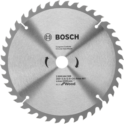 Lưỡi cưa tròn cacbua vonfram Bosch dùng để cưa gỗ.