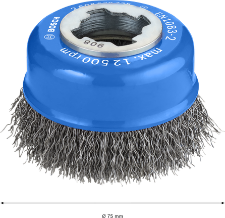 Bàn chải tròn X-Lock PRO Metal clean, 75 x 0,3 mm Chổi quét Bosch PRO Metal clean X-Lock Cup, 75 mm dành cho máy mài.