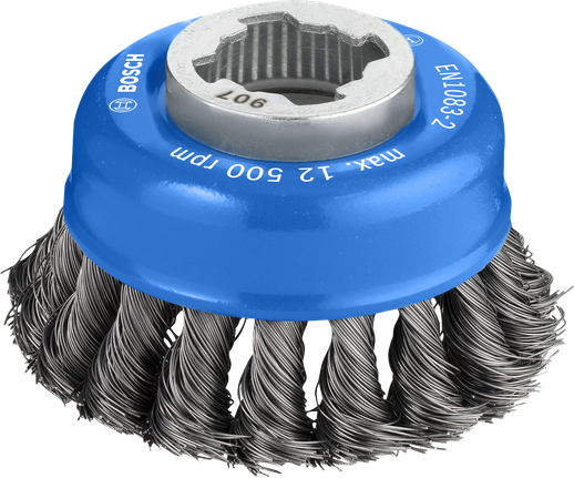 Bàn chải tròn X-Lock PRO Metal heavy, 75 x 0,35 mm Chổi than Bosch PRO Metal X-Lock Cup Brush 75 mm dành cho máy mài.