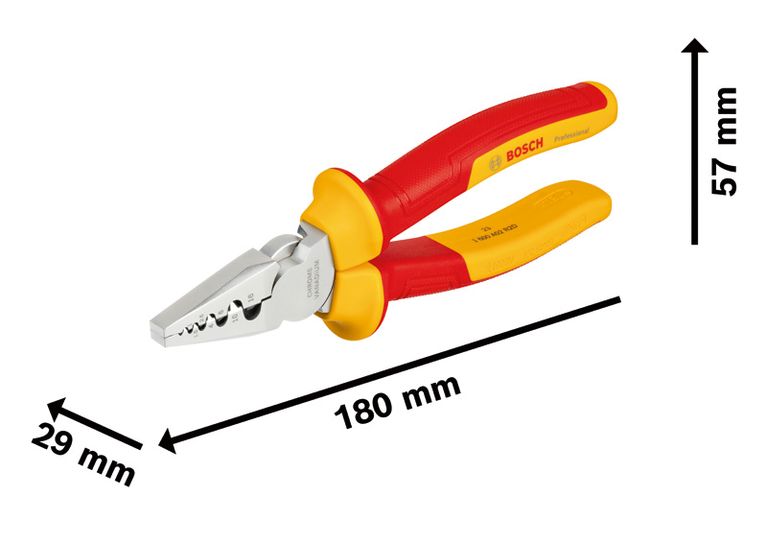 Kìm gấp mép VDE 180mm