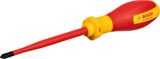 Tua vít cách điện Bosch VDE PH2 có tay cầm tiện dụng.