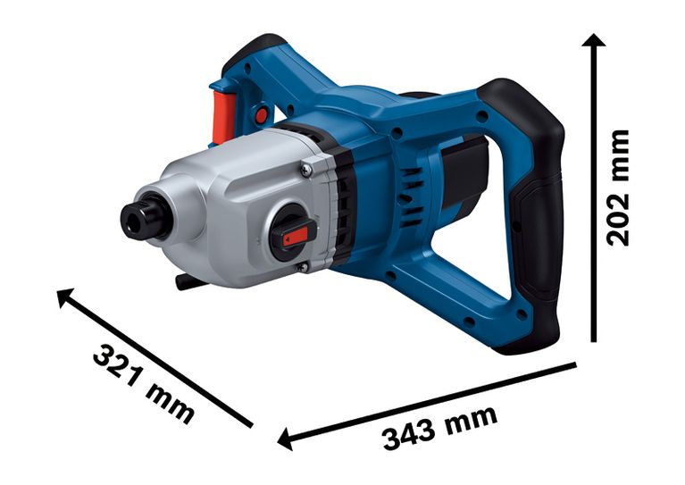 Cơ chế khuấy Bosch GRW 140 có tay cầm tiện dụng.