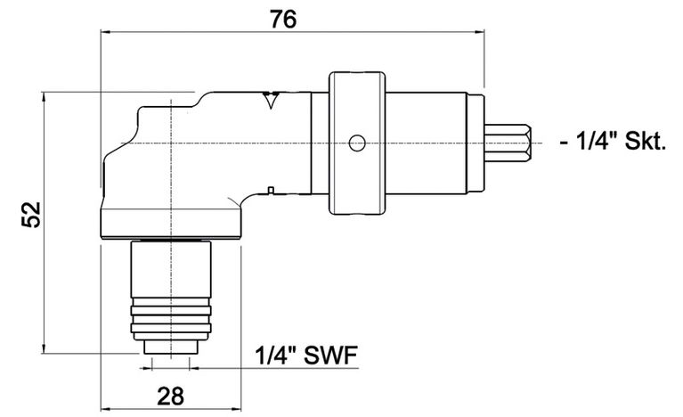 Đầu góc 12V với đầu cặp thay nhanh 1/4"