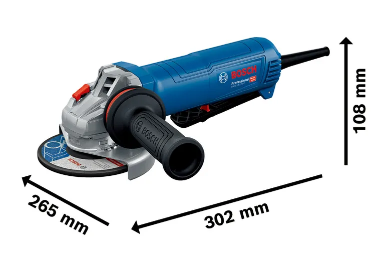 Máy mài góc Bosch GWS 12-125 P có tay cầm tiện dụng.