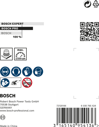 Bàn chải tròn X-Lock PRO Metal heavy, 75 x 0,5 mm Chổi quét Bosch PRO Metal Heavy X-Lock Cup 75 x 0,5 mm.