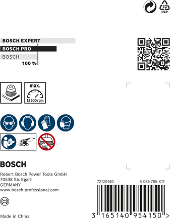 Bàn chải tròn X-Lock PRO Stainless Steel heavy, 75 x 0,5 mm Chổi quét chén X-Lock bằng thép không gỉ Bosch PRO 75 x 0,5 mm.