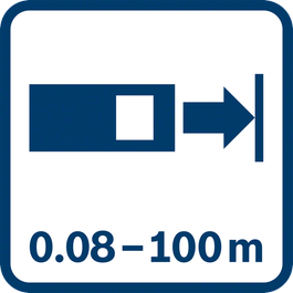  Bosch: biểu tượng MT - GLM 100C Phạm vi mục tiêu 0,05-100m pos