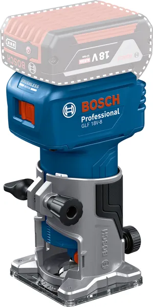 Máy phay Bosch GLF 18V-8 có động cơ không chổi than.