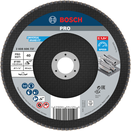 Đĩa mài Bosch PRO X571 180 mm G40 dùng để mài kim loại.