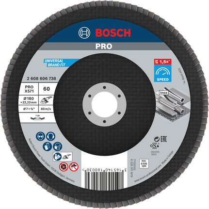 Đĩa mài Bosch PRO X571 180mm G60 dùng để mài kim loại.