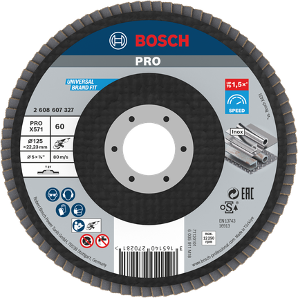 Đĩa mài Bosch PRO X571 125mm G60 dùng để mài kim loại.