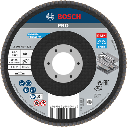 Đĩa mài Bosch PRO X571 125mm G80 dùng để mài kim loại.