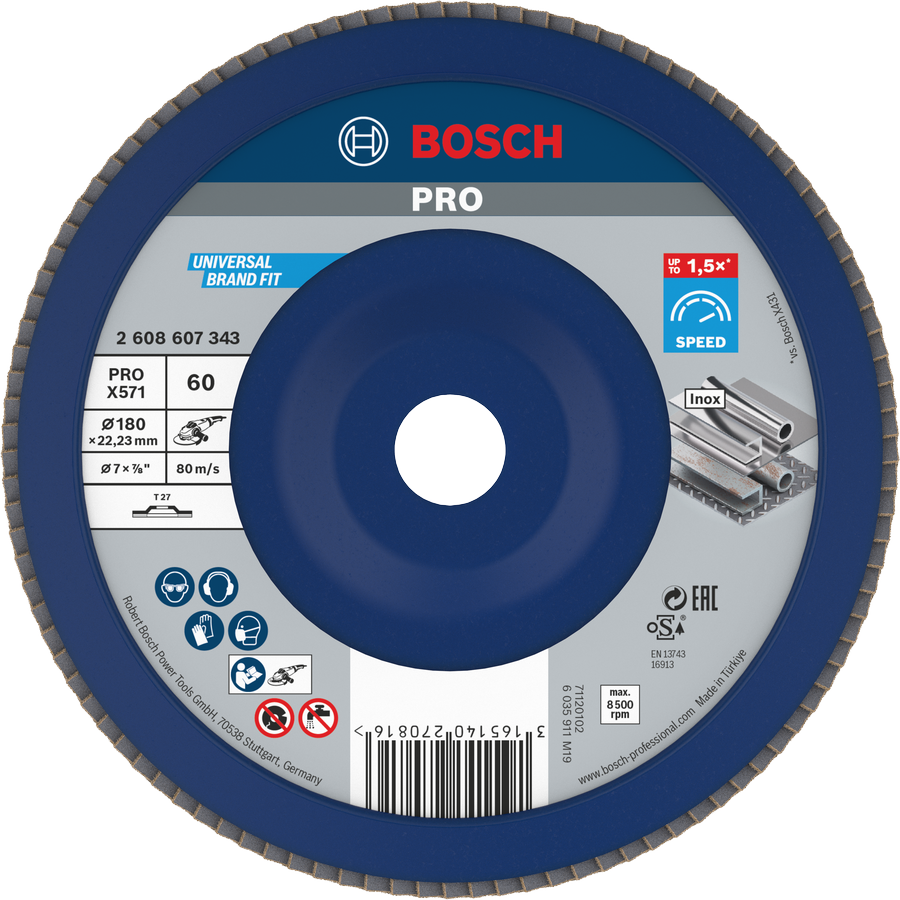 Đĩa mài Bosch PRO X571 180mm G60 dùng để mài kim loại.