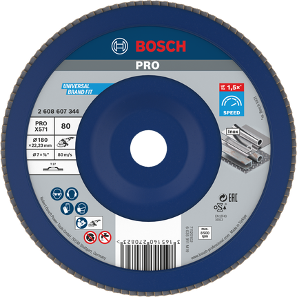 Đĩa mài Bosch PRO X571 180mm G80 dùng để mài kim loại.