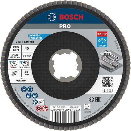Đĩa mài góc Bosch PRO X571 125 mm G40 X-Lock.