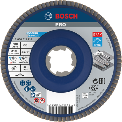 Đĩa khóa Bosch PRO X571 125mm G60 X-Lock dành cho Inox.