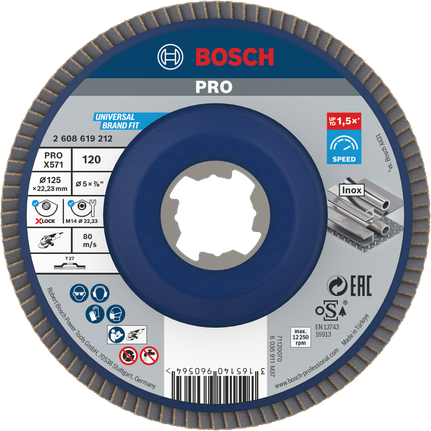 Bosch PRO X571 Đĩa phanh 125mm G120 X-Lock.